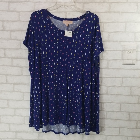 Philosophy drink print top size 3x - Picture 2 of 8